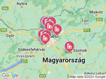 Budapest környéke szállások a térképen