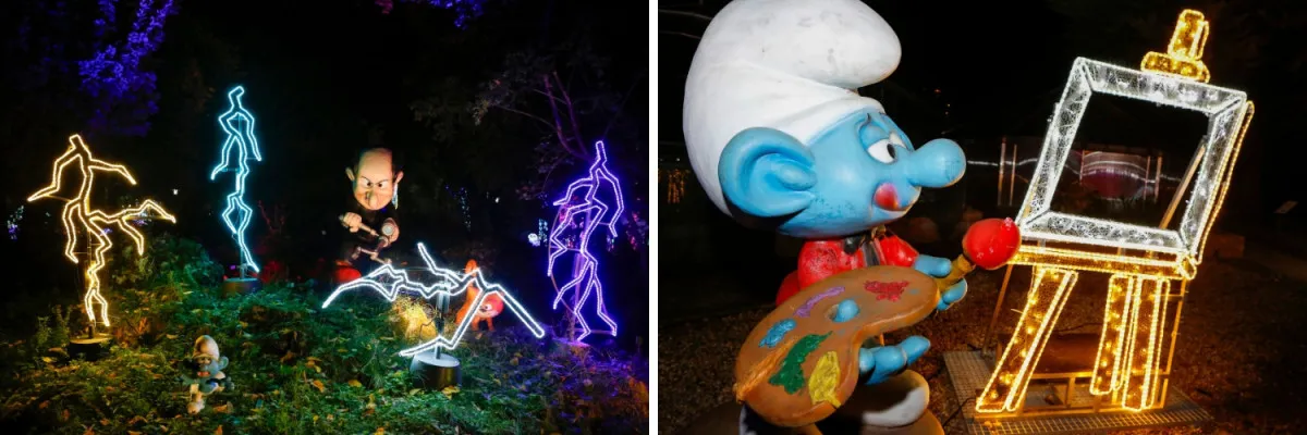 Csöppenj Aprajafalva világába a Garden of Lights Hupikék Törpikék kiállításával 