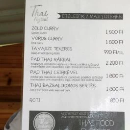 Thai Food Express Budapest - Étlap/itallap